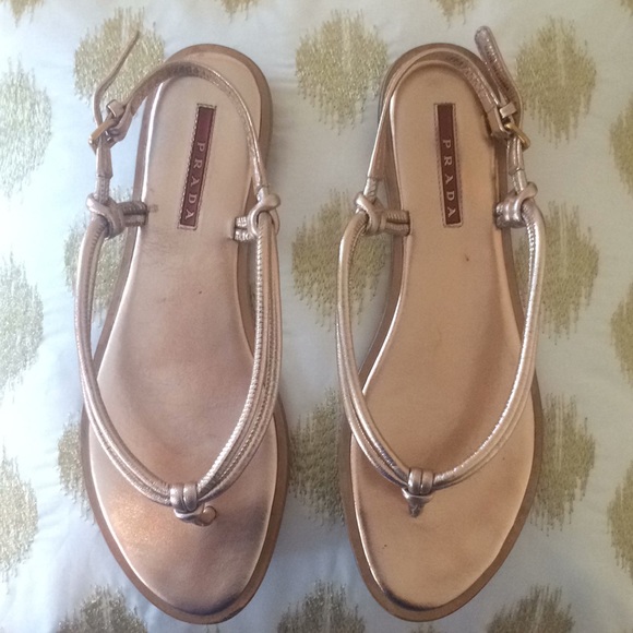 Prada Shoes - Prada rose gold sandal